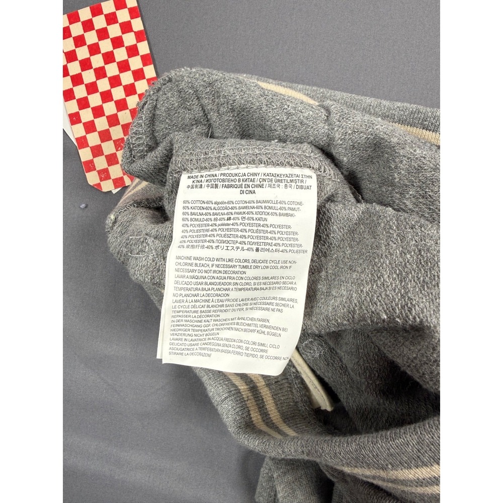Vans Boy Grey Heather Sweat Shorts Striped Waistband Size Small - Picture 3 of 8